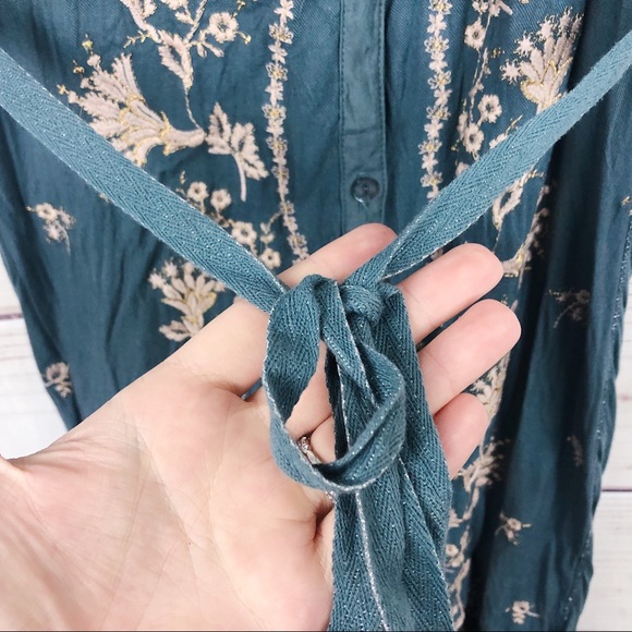 TINY Anthropologie Embroidered Shirt Dress Small - Picture 6 of 11